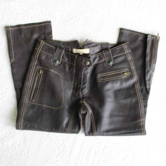 CASCH GRO ABRAHAMSSON vintage leather cropped pant equestrian POLO Jodhpurs 38 - Picture 4 of 9